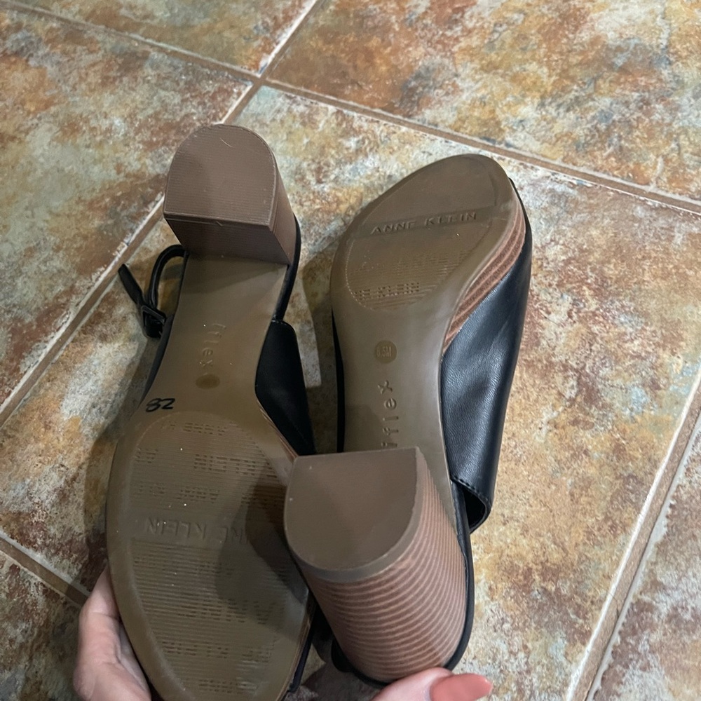 Anne Klein Black Peep Toe Heels - Picture 3 of 3